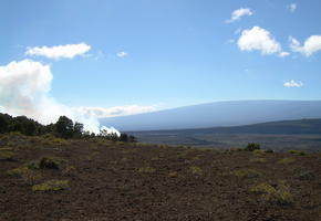 View of Mauna Loa and Kilauea crater